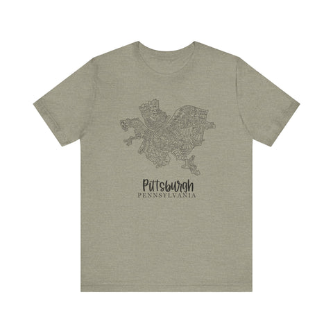 Pittsburgh Topo Word Map Graphic Premium Fit T-shirt