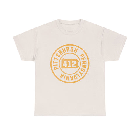 412 Pittsburgh Stamp - Unisex Heavy Cotton Tee