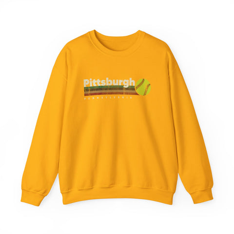 Vintage Pittsburgh Softball - Heavy Blend™ Crewneck Sweatshirt