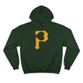 Heart of Pittsburgh - P for Pittsburgh Series - Champion Hoodie Hoodie Printify Dark Green S 