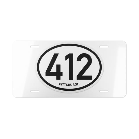 412 Pittsburgh Oval Vanity Plate — Aluminum License-Style Front Plate