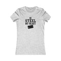 Be Still my Heart Pittsburgh Women's Slim Feminine Fit Tee T-Shirt Printify Athletic Heather S