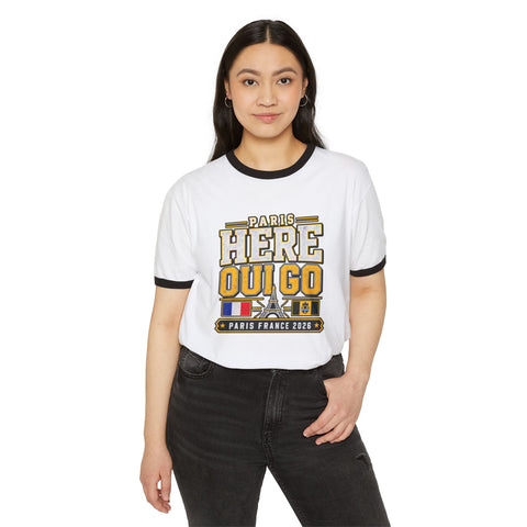 Pittsburgh " Here We Go " Paris Ringer T-Shirt — Vintage France 2026 Travel Tee