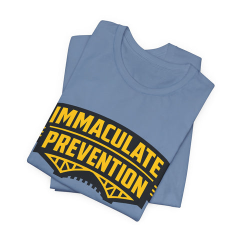 Immaculate Prevention retro Steel City font Pittsburgh football t-shirt design