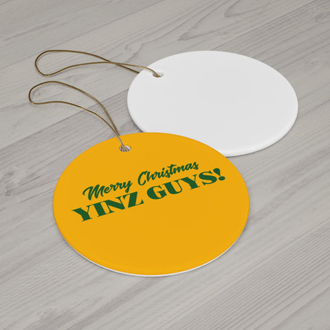 Merry Christmas Yinz Guys Ceramic Ornaments Home Decor Printify