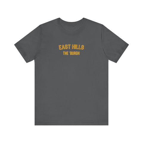 East Hills  - The Burgh Neighborhood Series - Unisex Jersey Short Sleeve Tee T-Shirt Printify Asphalt S 