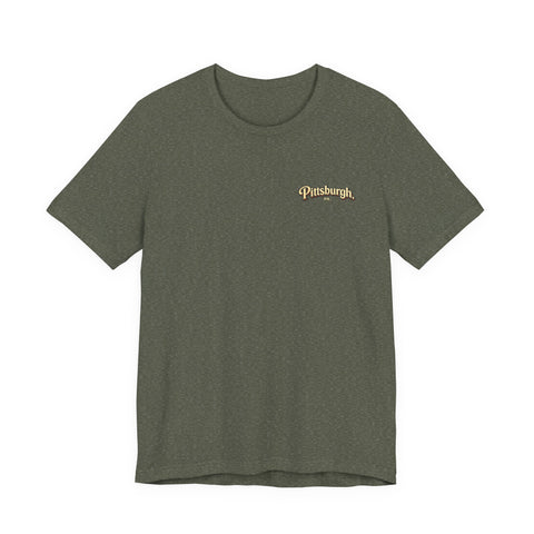 Vintage Pittsburgh Sunset (Print on Back) - Unisex Jersey Short Sleeve Tee
