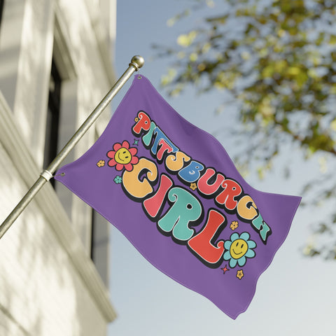 Retro Pittsburgh Girl - Double Sided Flag