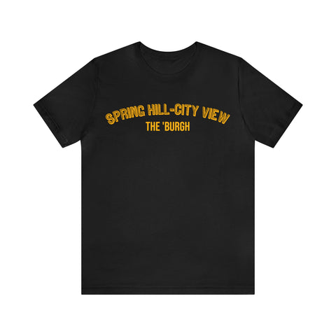 Spring Hill-City View - The Burgh Neighborhood Series - Unisex Jersey Short Sleeve Tee T-Shirt Printify Black S 