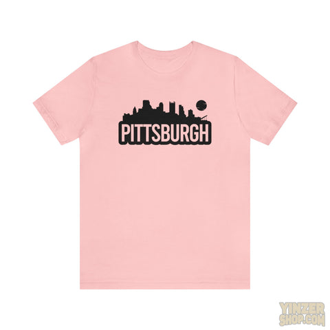 Pittsburgh Bold Skyline T-Shirt  - Unisex bella+canvas 3001 T-Shirt Printify Pink S 