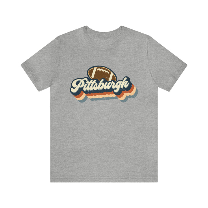 Retro Pittsburgh Football Shirt T-Shirt Printify Athletic Heather S 