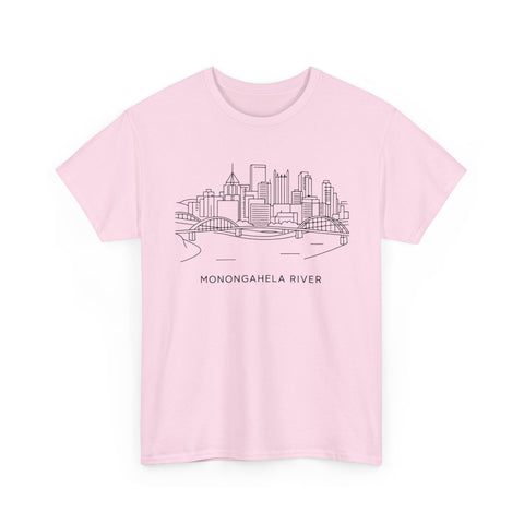 Monongahela River Skyline - Unisex Heavy Cotton Tee