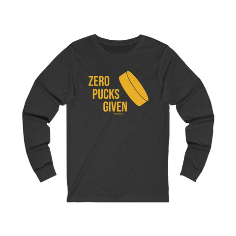 Zero Pucks Given - Long Sleeve Tee Long-sleeve Printify XS Dark Grey Heather 