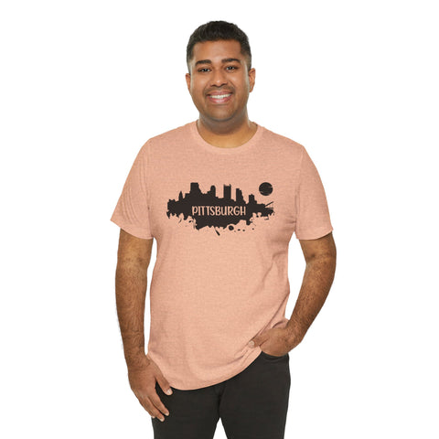 Pittsburgh Splash Skyline T-Shirt  - Unisex bella+canvas 3001 T-Shirt Printify   