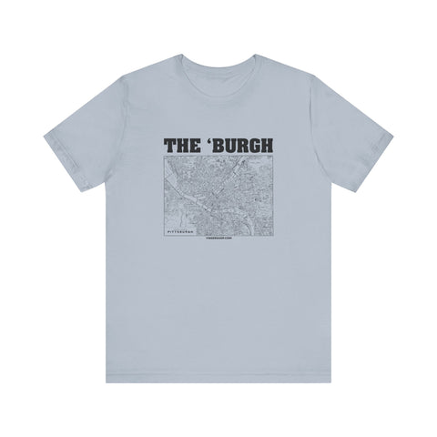 The 'Burgh Retro Map   - Short Sleeve Tee T-Shirt Printify Light Blue S 