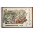 3D Raised Relief Map Pennsylvania – Framed Walnut, Topographic Terrain Artwork 3D - YinzerShop