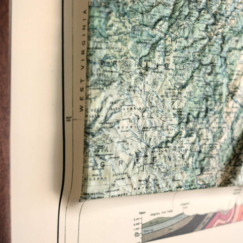 3D Raised Relief Map Pennsylvania – Framed Walnut, Topographic Terrain Artwork 3D - YinzerShop