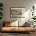 3D Raised Relief Map Pennsylvania – Framed Walnut, Topographic Terrain Artwork 3D - YinzerShop