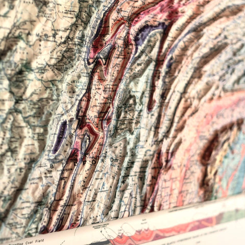 3D Raised Relief Map Pennsylvania – Framed Walnut, Topographic Terrain Artwork 3D - YinzerShop