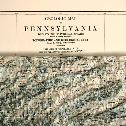 3D Raised Relief Map Pennsylvania – Framed Walnut, Topographic Terrain Artwork 3D - YinzerShop