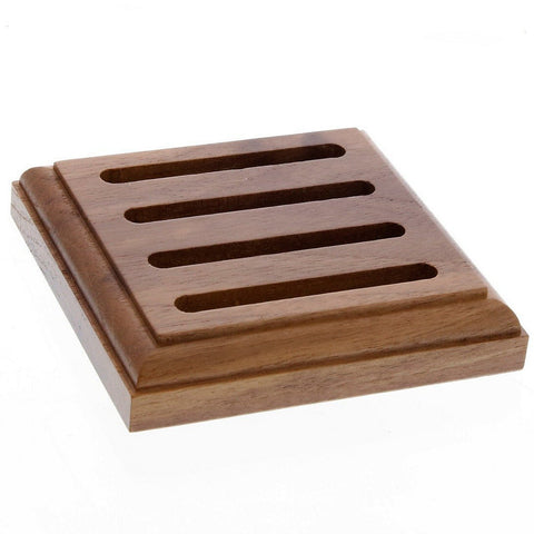 4 Slot Coaster Caddy - Wendell August Forge Handmade Walnut Coaster Organizer Tray - YinzerShop