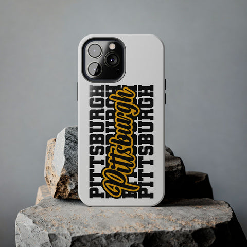 Pittsburgh Typography - iPhone Phone Case Mate Tough