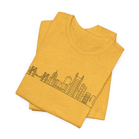 Pittsburgh Skyline Doodle - Unisex Jersey Short Sleeve Tee