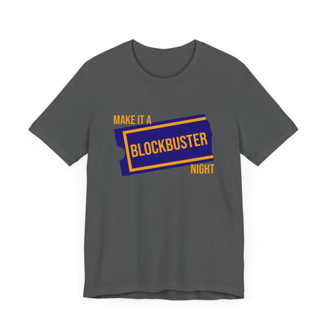 Retro Make it a Blockbuster Night - Short Sleeve Tee T-Shirt Printify Asphalt XS