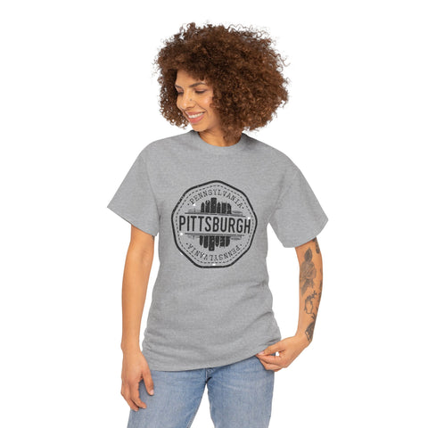 Pittsburgh Vintage Stamp - Unisex Heavy Cotton Tee