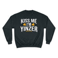 Kiss Me, I'm Yinzer - Champion Crewneck Sweatshirt Sweatshirt Printify Black S 