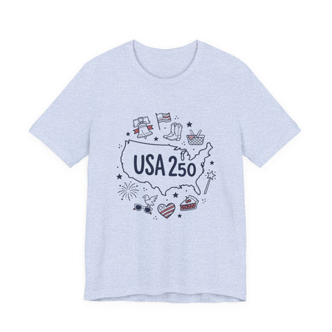 Retro USA Map Graphic Tee | 4th of July Stars & Stripes, Patriotic Vintage