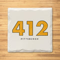Pittsburgh 412 Area Code 412 Ceramic Drink Coasters set - 4 Pack Coasters The Doodle Line   