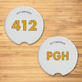 Pittsburgh 412 & PGH Variety Pack Car Coaster - 2 Pack Coasters The Doodle Line   