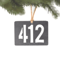 412 Area Code Ornament - Recycled Steel Christmas Decoration | Pittsburgh Gift Idea Holiday Ornaments - YinzerShop