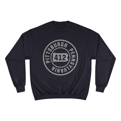 412 Area Code Pittsburg PA Stamped - Champion S600 Sweatshirt Sweatshirt - YinzerShop