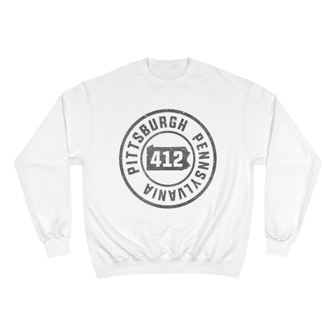 412 Area Code Pittsburg PA Stamped - Champion S600 Sweatshirt Sweatshirt - YinzerShop