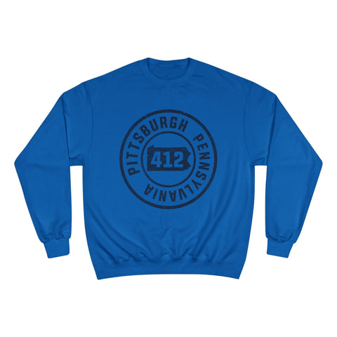 412 Area Code Pittsburg PA Stamped - Champion S600 Sweatshirt Sweatshirt - YinzerShop