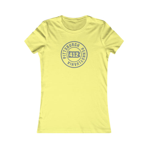 412 Area Code Pittsburgh Pa Stamped Women's Slim Feminine Fit T-Shirt T-Shirt - YinzerShop