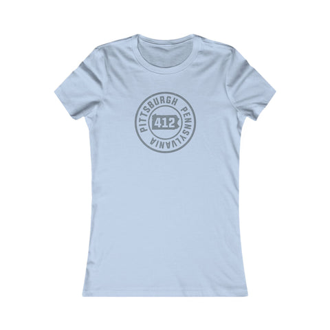412 Area Code Pittsburgh Pa Stamped Women's Slim Feminine Fit T-Shirt T-Shirt - YinzerShop