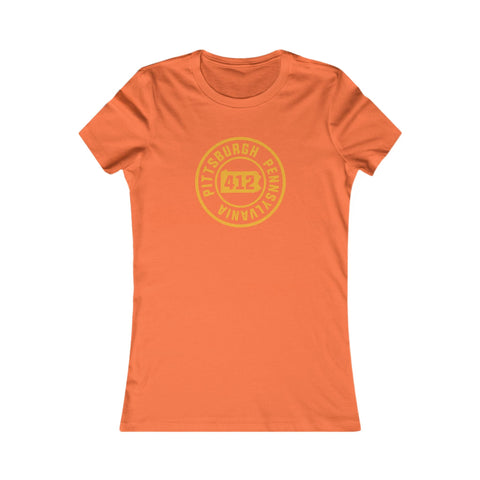412 Area Code Pittsburgh Pa Stamped Women's Slim Feminine Fit T-Shirt T-Shirt - YinzerShop