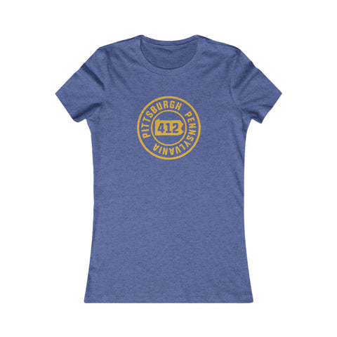 412 Area Code Pittsburgh Pa Stamped Women's Slim Feminine Fit T-Shirt T-Shirt - YinzerShop