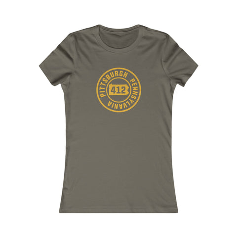 412 Area Code Pittsburgh Pa Stamped Women's Slim Feminine Fit T-Shirt T-Shirt - YinzerShop