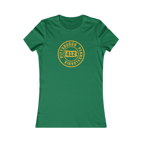412 Area Code Pittsburgh Pa Stamped Women's Slim Feminine Fit T-Shirt T-Shirt - YinzerShop