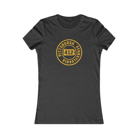 412 Area Code Pittsburgh Pa Stamped Women's Slim Feminine Fit T-Shirt T-Shirt - YinzerShop