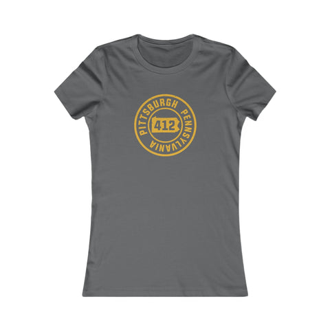 412 Area Code Pittsburgh Pa Stamped Women's Slim Feminine Fit T-Shirt T-Shirt - YinzerShop