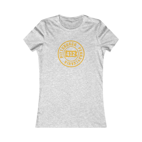 412 Area Code Pittsburgh Pa Stamped Women's Slim Feminine Fit T-Shirt T-Shirt - YinzerShop