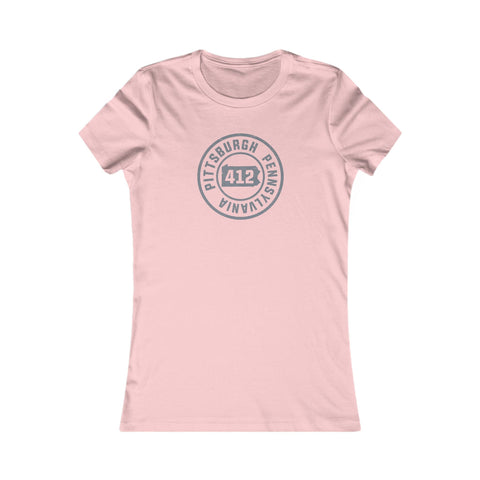412 Area Code Pittsburgh Pa Stamped Women's Slim Feminine Fit T-Shirt T-Shirt - YinzerShop