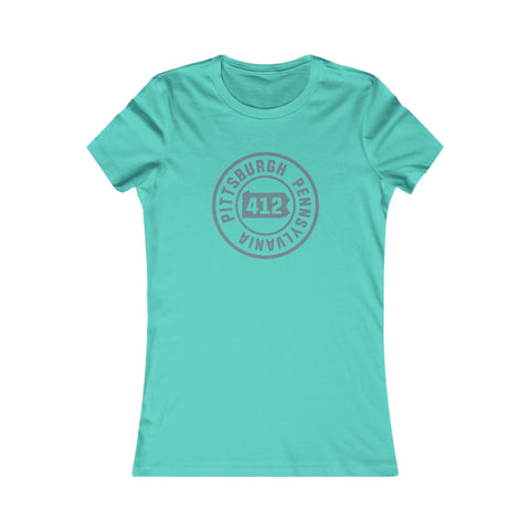 412 Area Code Pittsburgh Pa Stamped Women's Slim Feminine Fit T-Shirt T-Shirt - YinzerShop