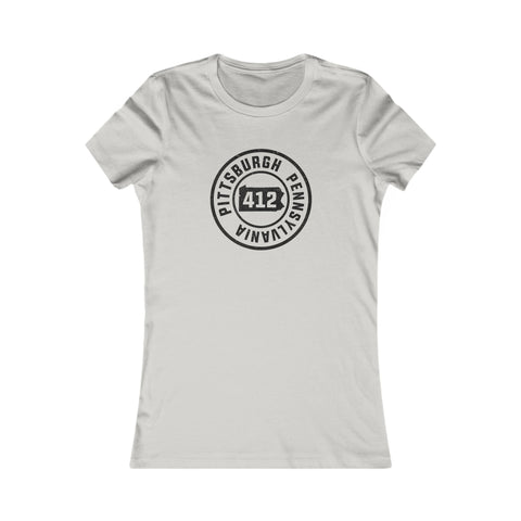 412 Area Code Pittsburgh Pa Stamped Women's Slim Feminine Fit T-Shirt T-Shirt - YinzerShop