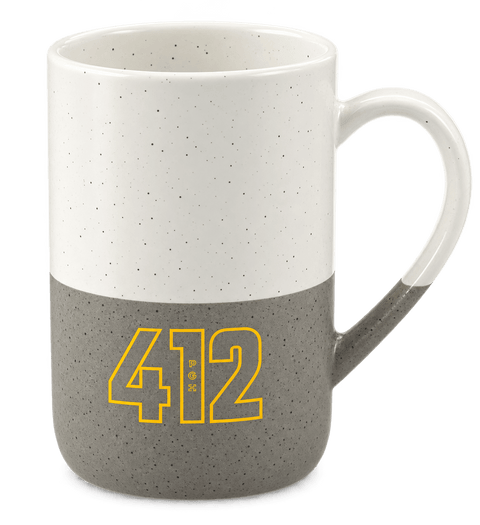 412 City Number Ceramic Mug — Speckled Two-Tone 13oz Engraved Coffee Cup Mug - YinzerShop
